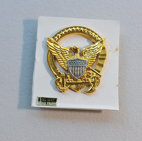 1/20 10K Gold gefüllt USCG Küstenwache Militär Adler Hut Abzeichen Vintage AT13 - Bild 1 von 8