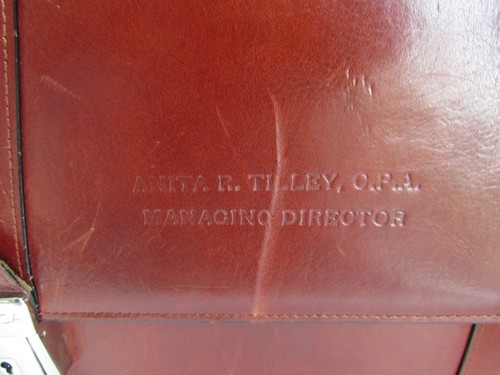 Bosca Cognac Leather Attorney Briefcase Double Gusset Flap Over Bag pre-owned - Picture 14 of 17