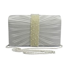 Women Satin Pleated Clutch Bag | Elegant Wedding & Evening Purse | Ladies Party