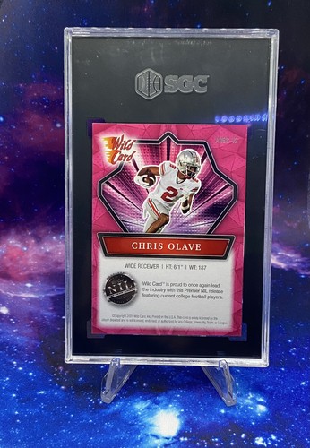 2021 Wild Card Alumination NIL Pink Collegiate Edition -Chris Olave (RC) SGC 9. - Picture 2 of 2