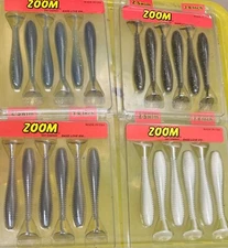 Zoom Z-Swim 3.8” Salty Soft Plastc Ribbed Paddletail Swimbait (6 ea)