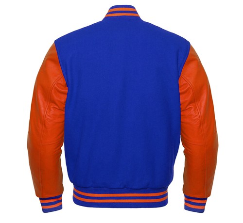 High Quality Letterman Wool & Cowhide Leather Sleeves Bomber Varsity Jacket - Picture 18 of 56