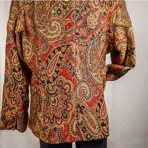 Red Gold Paisely Mr. Nancy Jacket Blazer Size L Women - Picture 11 of 12