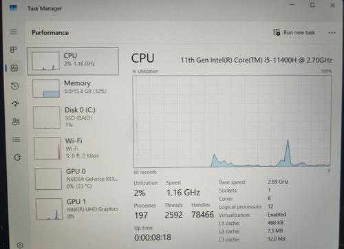 Acer Nitro Gaming Laptop, i5-11300H, RTX 3050, 16GB RAM, 512GB SSD, 15.6" 144hz - Picture 21 of 22