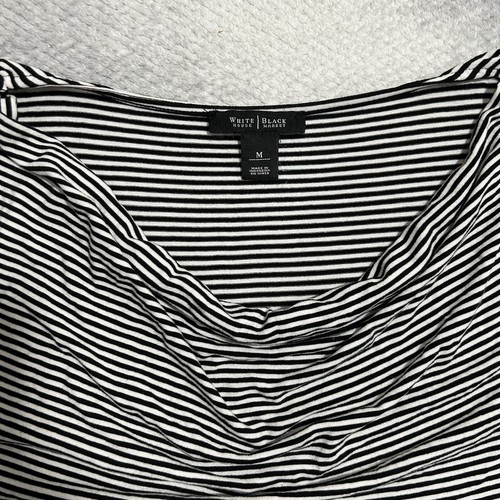 White House Black Market Striped Cowl Neck Top Medium - Picture 2 of 7