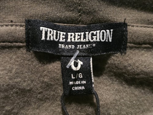 True Religion City Buddha Zip Hoodie Men's Size Large Kalamata Green Metallic - Picture 5 of 11