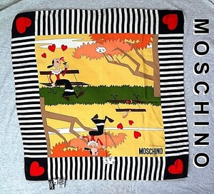 Vintage-MOSCHINO-Olive-Oyl-SILK-SCARF-Made-in-ITALY-2003-19-5-034-x-19-5-034