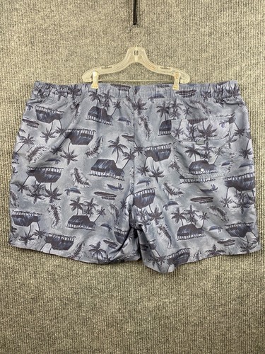 OP Ocean Pacific Mens XXL (44-46) Swim Trunks Cargo Board Shorts Blue Palm - Picture 4 of 7
