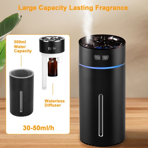 Black 300ml Waterless Essential Aroma Oil Diffuser For Room Office Car Hotel - Picture 10 of 12