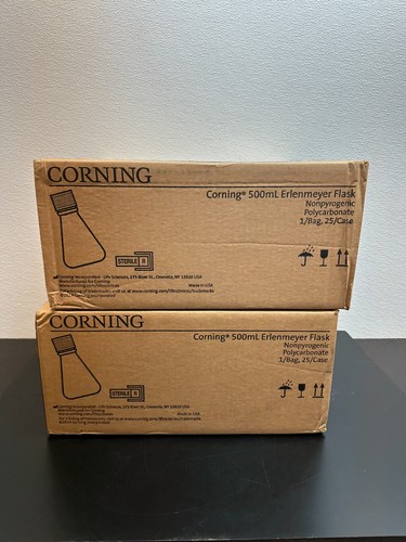 Corning REF 431145 500mL Polycarbonate Erlenmeyer Flask w Vent Cap Lot 2 Cases - Picture 14 of 16