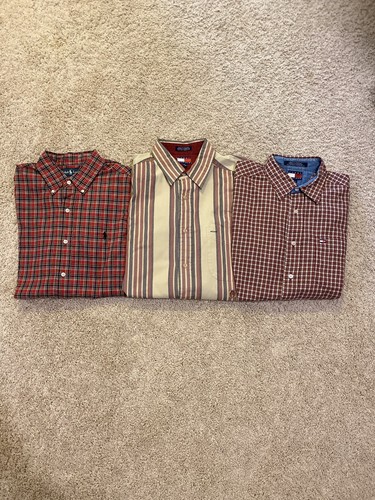 Lot Of Three (3) Men Button Up Shirts Medium Polo