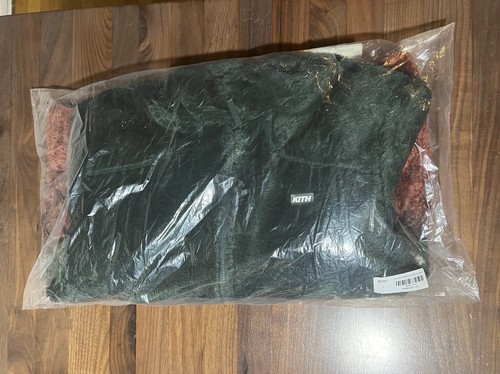 Kith Hazy Script Harper Vintage Sherpa Full Zip Jacket Green / Red Size Large - Picture 6 of 9