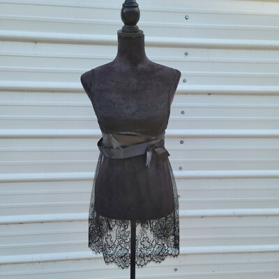 Women's Lingerie Babydoll Sleepwear Lace Dress Nightwear Black See Through XL
