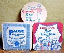 Pabst Blue Ribbon Beer Coaster's ... 3 Lot  1960's