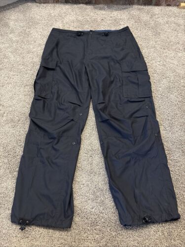 Vintage Y2K Gap Black Cargo Parachute Pants Size XL Kanye West Streetwear RARE