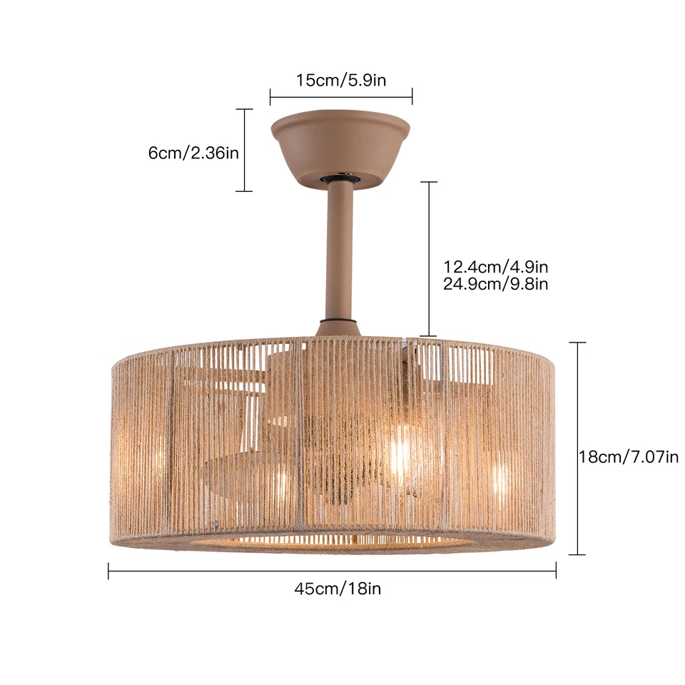 AC110-120V Ceiling Fan Light Cage Chandelier Safe Novel Design W/Mute Motor - Image 2 of 4