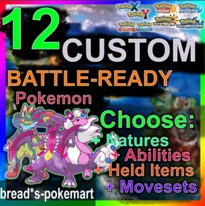 Details About 12 Custom Battle Ready Pokemon Shiny 6iv Ev Trained Lv100 Xyorassmusum