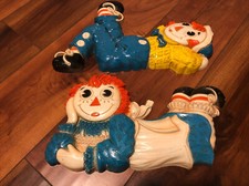 1977 Raggedy Ann Andy Plastic Wall Plaques Wall Art Bobbs Merrill