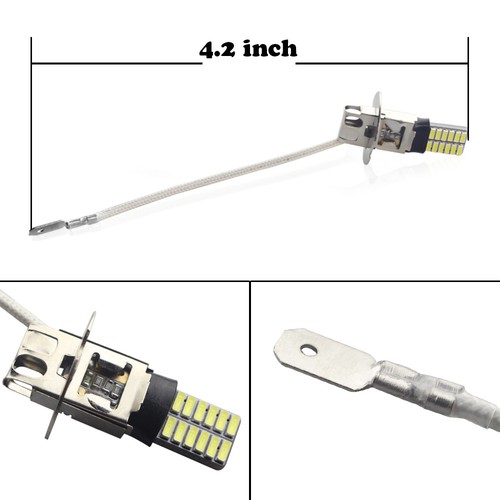 2PCS High Power 6000K White H3 12V 24-SMD LED Fog Light Driving DRL Light Bulbs - Bild 3 von 12