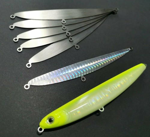 5 Edelstahl Einsätze in Fischform für Heimwerkerköder - Bild 1 von 4