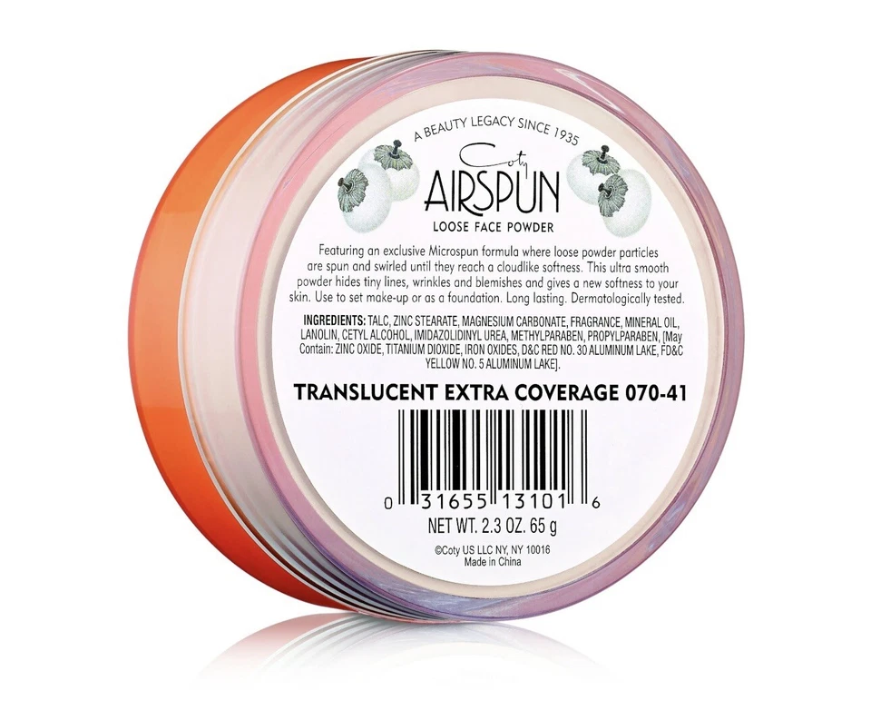 AIRSPUN Loose Face Powder Translucent Extra Coverage Makeup Setting Baking 2.3oz - Image 2 of 3