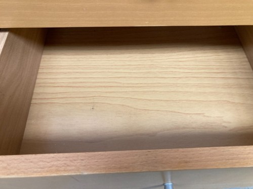 Heavy Light Wood Veneer Sideboard Display Cabinet TV Unit Glass Doors & Drawers - Picture 15 of 20