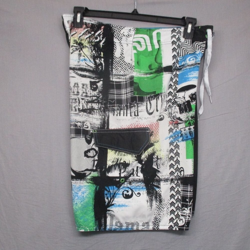 Micros Swim Trunks Two Face Multi color pattern D… - image 6