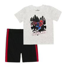 Toddler Boys   28 Marvel Spider-Man 2-pc Gray and Black Short Set Size 2T NWT