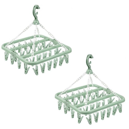 Folding Clothes Dryer Hanger 32-Clips Socks Underwear Rack Drying Dryer Clothes - Picture 29 of 103