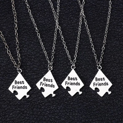 5Pcs Friendship Necklace Best Friend Pendant Chain Silver Color Charm Necklaces - Picture 8 of 20