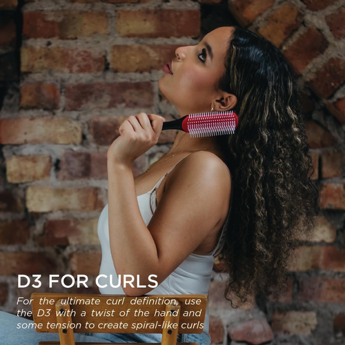Denman Curly Hair Brush D3 (Black & Red) 7 Row Styling Brush for Detangling S... - Picture 11 of 12