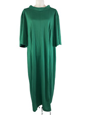 Who What Wear Dress Plus size 4X Green Stretch Jersey Knit Midi Career Church