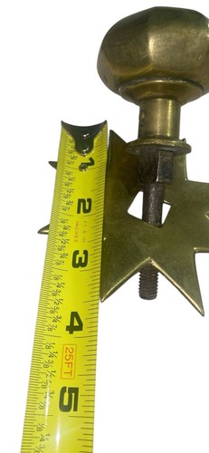 Atomic Mid Century Brass Starburst Doorknob Star Back Plate One Knob - Picture 8 of 8