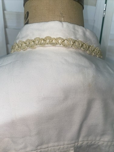 90s At Last Basics Shirt Beaded Aztec Button Up Long Sleeve Ivory Shirt Large - Picture 6 of 11