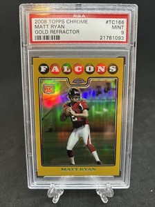  2008 Topps Chrome Matt Ryan Gold Refractor Rookie RC /199 PSA 9 Falcons POP 16