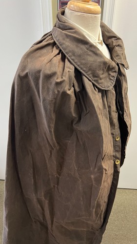 Western, Cowboy braun Wachstuch geknöpft langes Cape. Steampunk Style - Bild 15 von 17