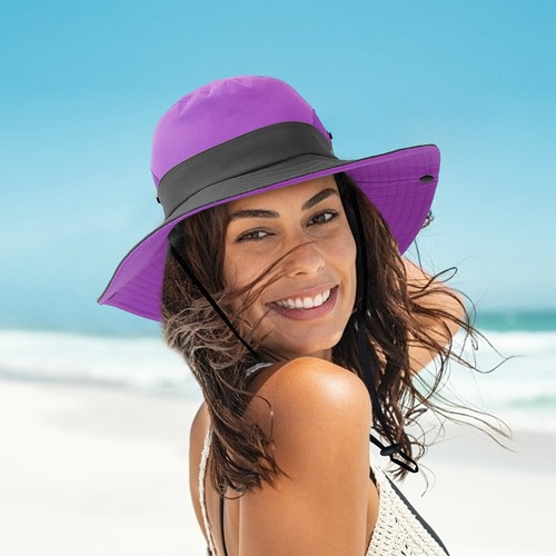 Men Women UV Protection Sun Hats Neck Face Flap Cap Wide Brim Fishing Bucket Hat - Picture 32 of 49