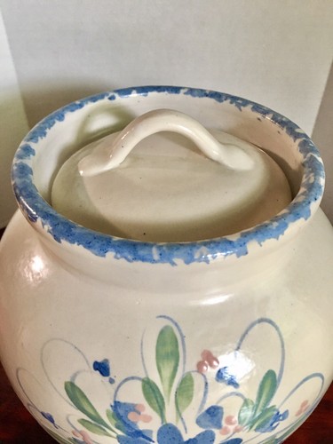 East Texas Keramik Marshall blau Schwammgeschirr Keksdose groß - Bild 2 von 5