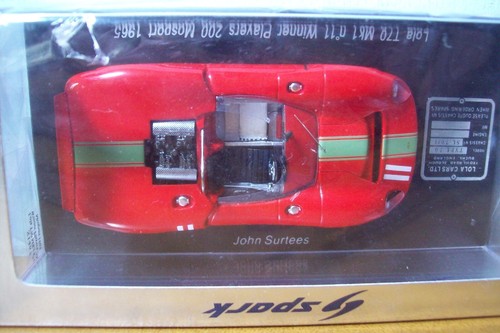 1/43 SPARK S1467 LOLA T70 MK1 GANADOR JUGADORES 200 MOSPORT 1965 #11 JOHN SURTEES - Imagen 3 de 5