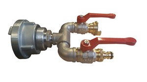 STORZ C-52 Übergang drehbar GK und System Gardena Stecker absperrbar Kugelhahn STORZ C-52 Übergang drehbar GK und System Gardena Stecker absperrbar Kugelhahn