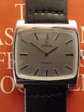 4392  VINTAGE OVERSIZED OMEGA GENEVE "TV" W WATCH IN STEEL, REF 111.0109, C.1970