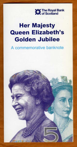 Scotland, 5 pounds, 6-2-2002, P-362, QEII, UNC Golden Jubilee, Official Folder - Picture 2 of 2