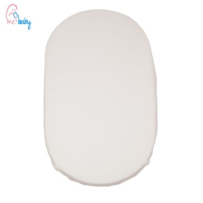 1 White Cotton Jersey Fitted Sheet For Large Wicker Crib Mattress