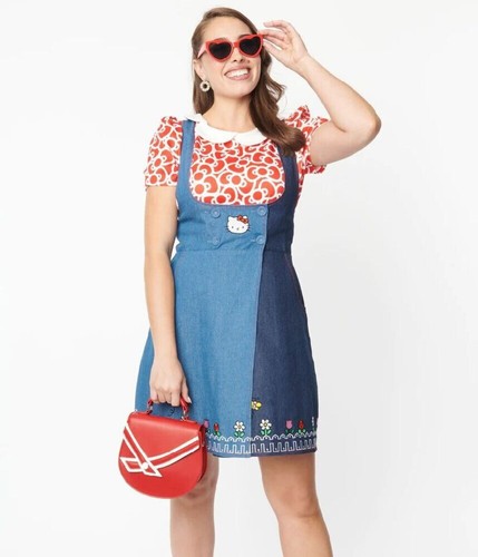 SANRIO Hello Kitty x Smak Parlour Flower Garden Border Pinafore (Size M, XL) NWT - Picture 5 of 7