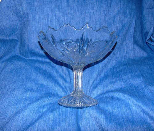RARE JOHN B. HIGBEE PEDESTAL COMPOTE BOWL c.1910 CANADIAN THISTLE VINTAGE UNIQUE - Picture 6 of 12