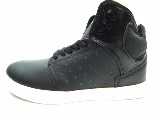 SUPRA  ATOM BLACK ATLANTIS WHITE KID'S SHOES - Picture 9 of 9