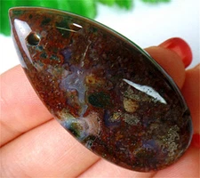 46x23x7mm Natural Crazy Lace Ocean Agate Teardrop Reiki Pendant Bead BQ67211