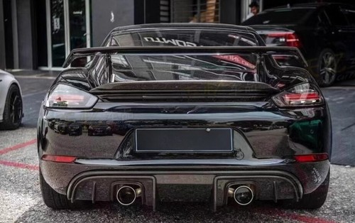 Carbon Fiber Rear Lip Bumper Diffuser For Porsche 718 982 Boxster Cayman - Picture 7 of 11