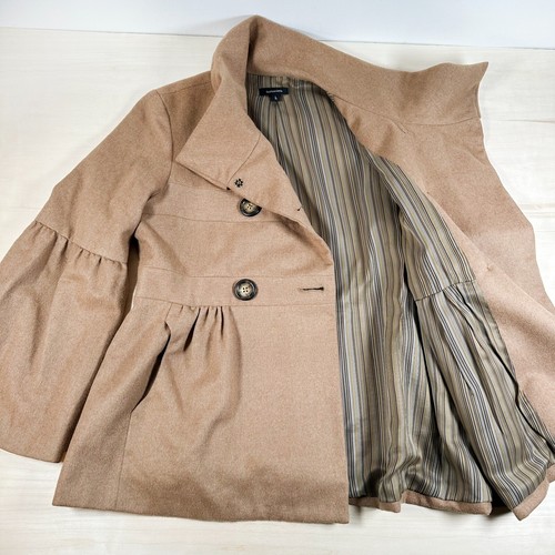 Fashionista 100% Camel Hair Coat Blazer Double Breasted L Tan Made in USA - Bild 2 von 13