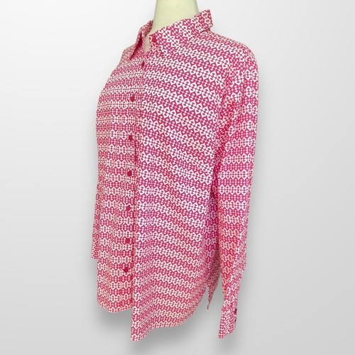 Jones New York Woman 3X Stretch Top Shirt Button Front Pink Long Sleeve NEW - Picture 6 of 9